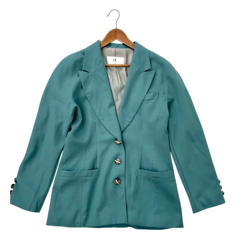 Vintage Devonshire Cream Green Wool Women's Blazer